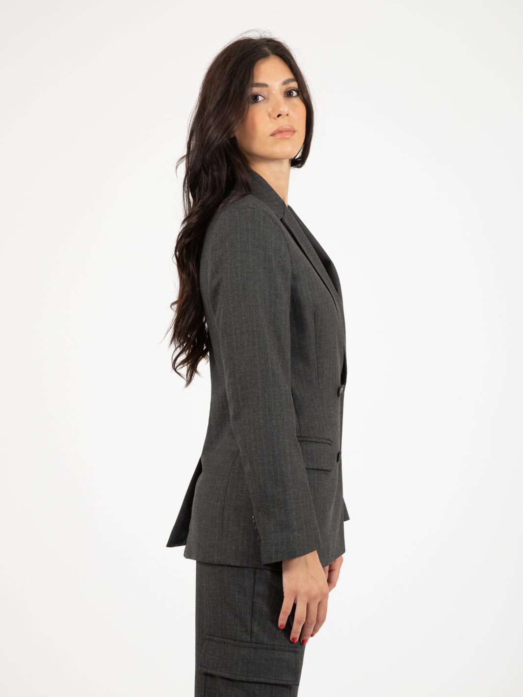 Blazer gessato grigio