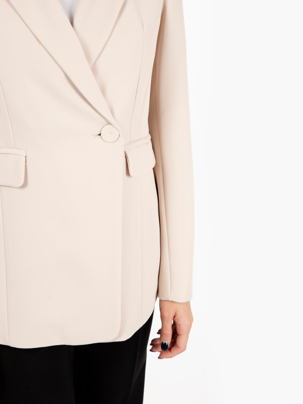 Blazer in crêpe avena