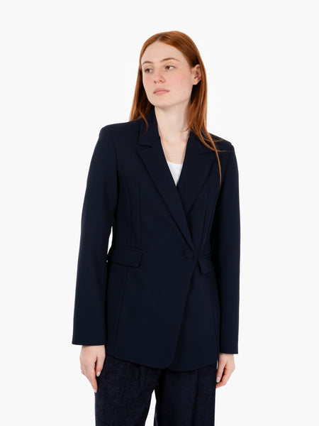 Blazer in crêpe blu notte