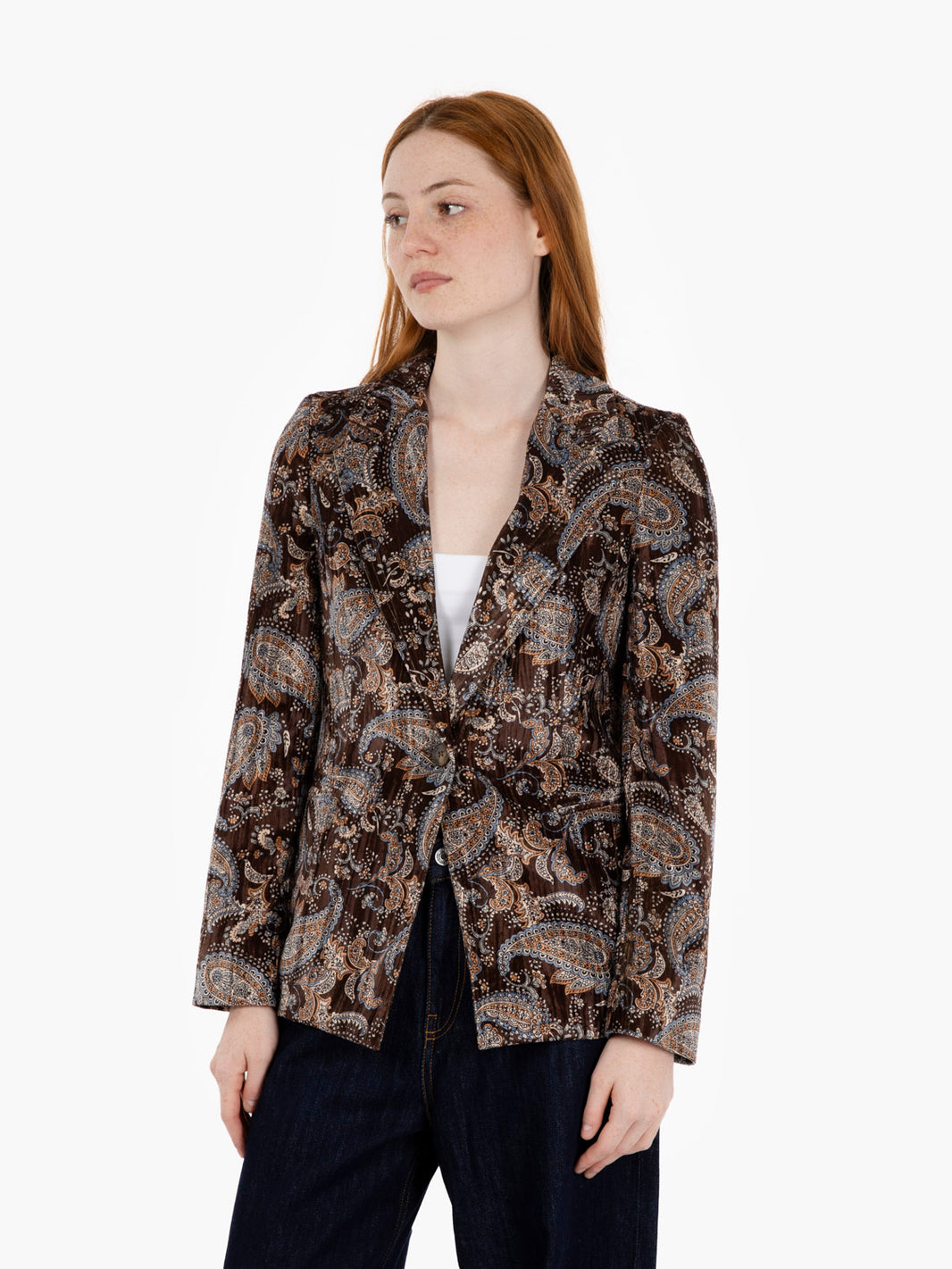 Dark brown velvet blazer