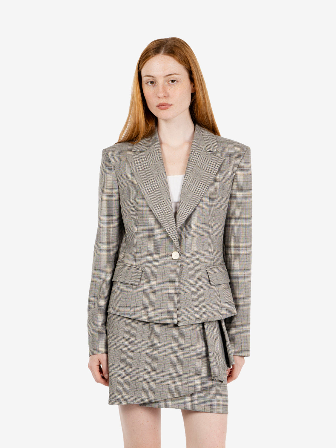 Blazer Principe di Galles grigio / beige