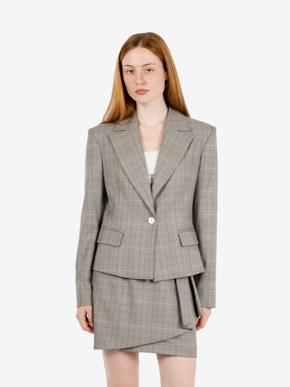 Blazer Principe di Galles grigio / beige