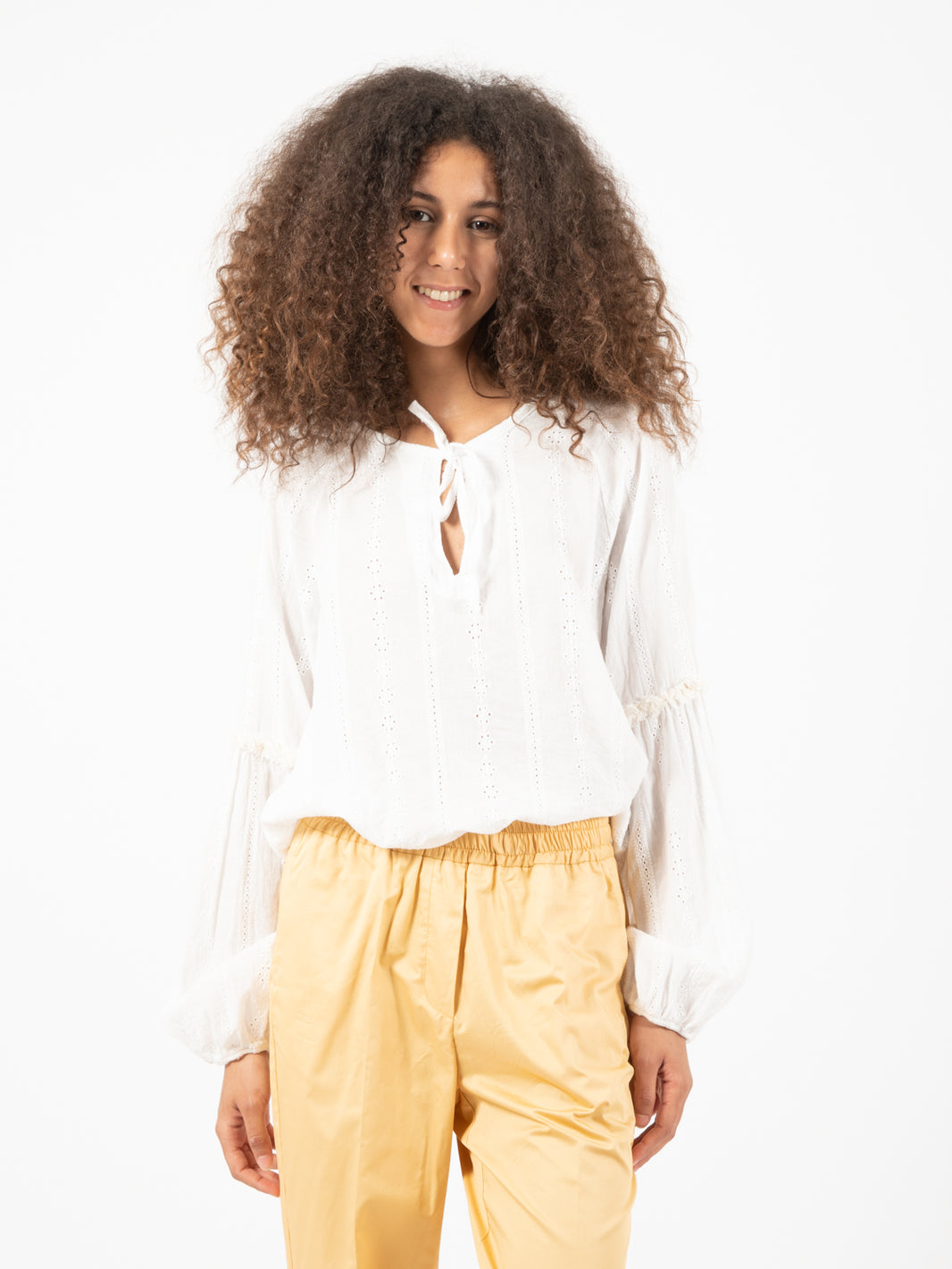 Blusa donna sangallo panna