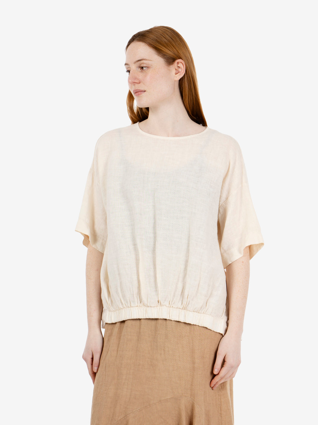 Butter linen blouse