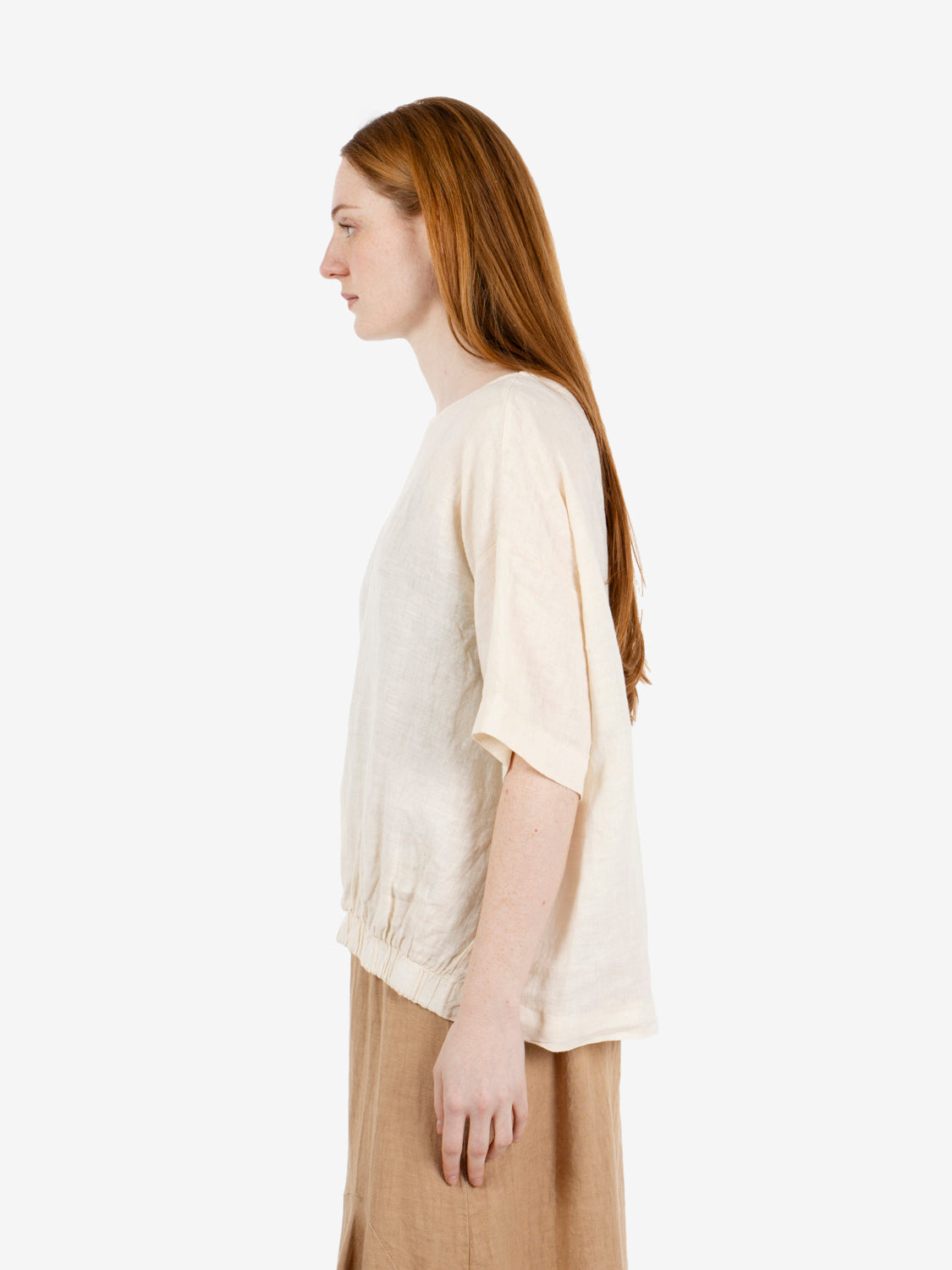 Butter linen blouse