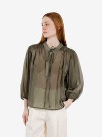 Blusa manica a palloncino militare