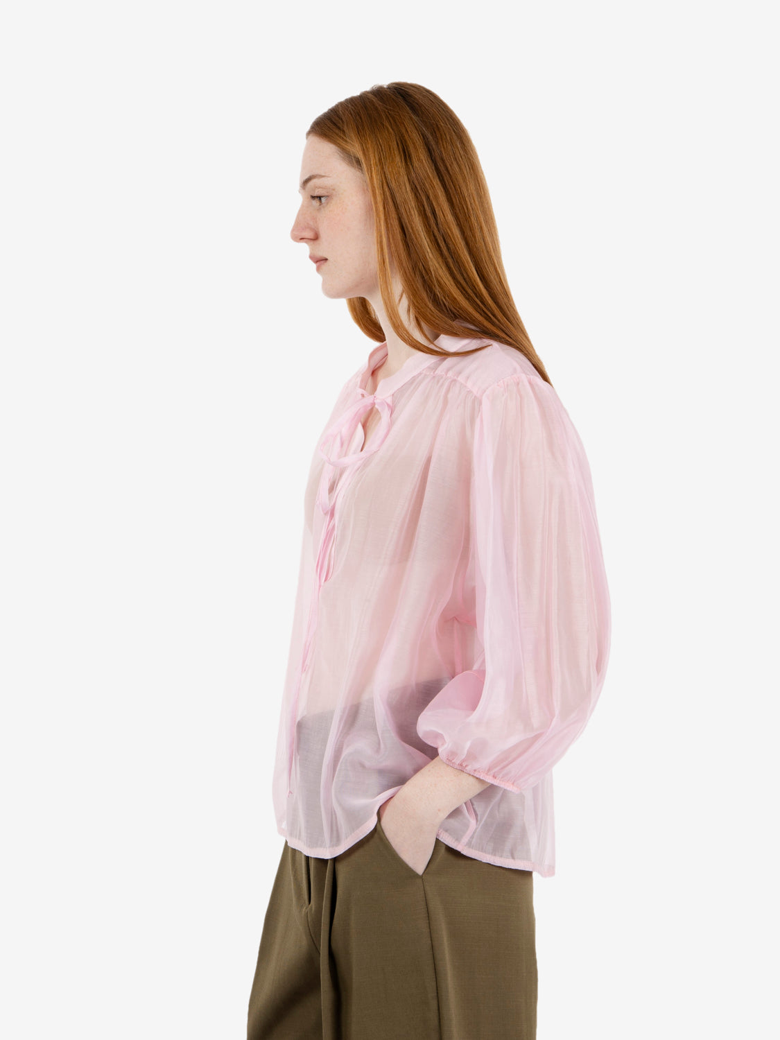 Blusa manica palloncino rosa