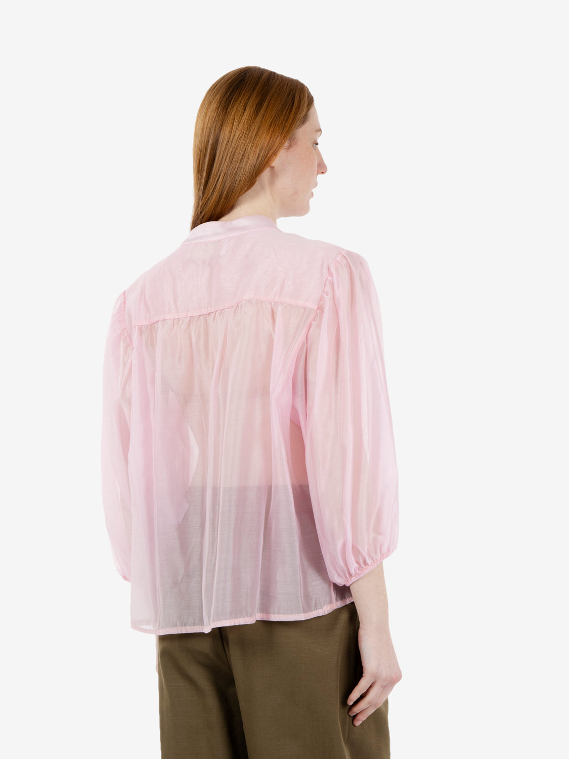 Blusa manica palloncino rosa