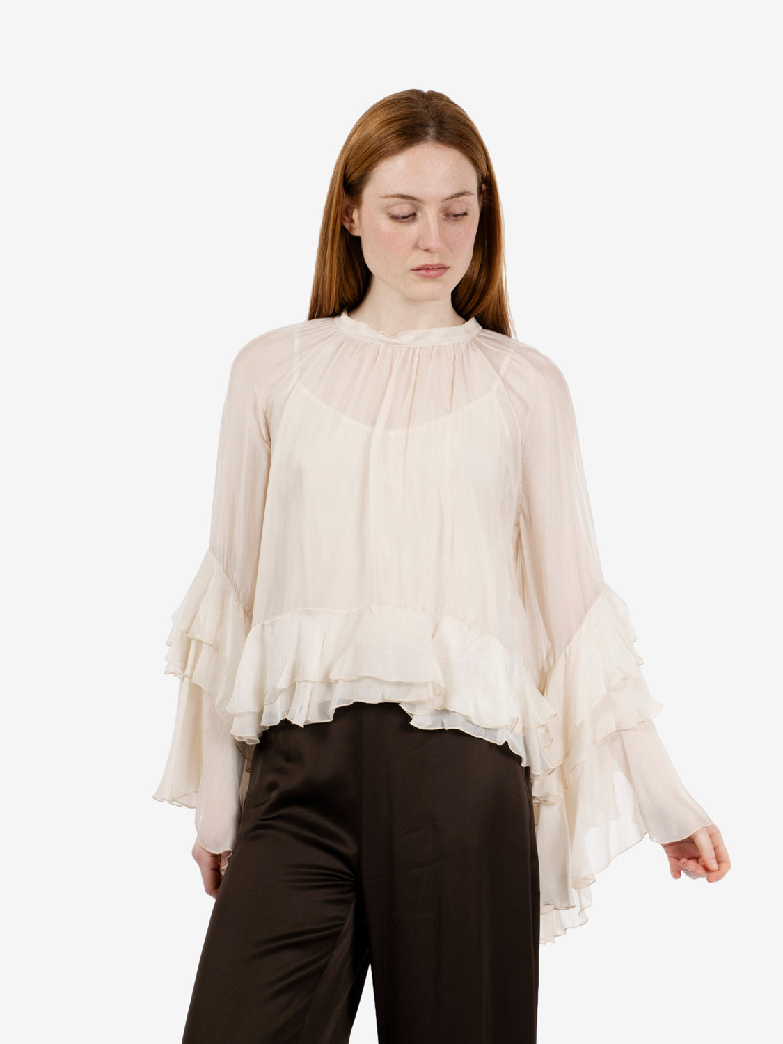 Blusa mussola con volant antique