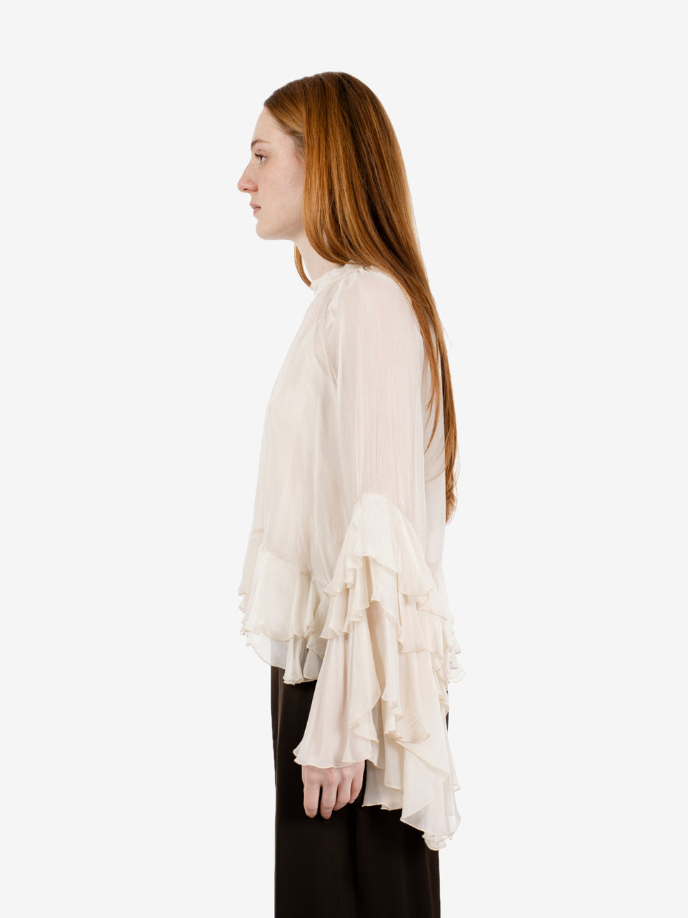 Blusa mussola con volant antique