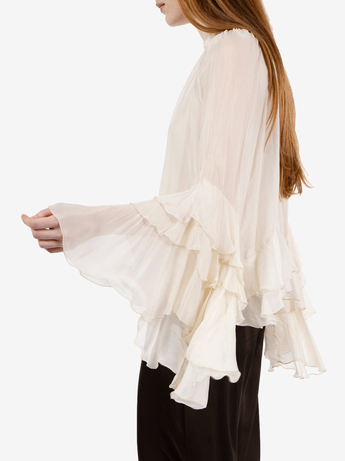 Blusa mussola con volant antique
