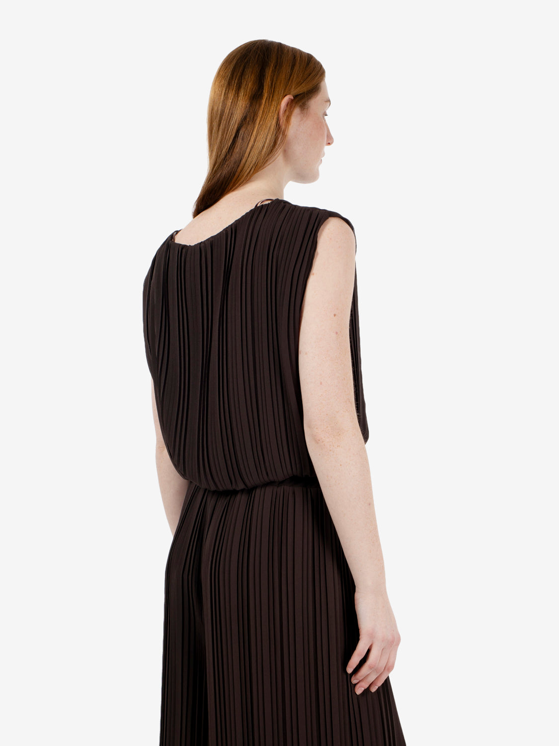 Chocolate pleated blouse