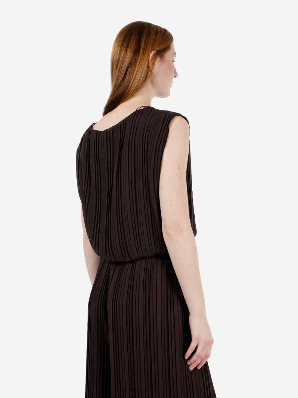 Chocolate pleated blouse