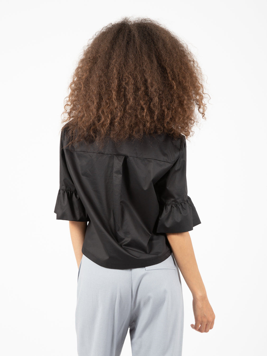 Blusa scollo a V nera