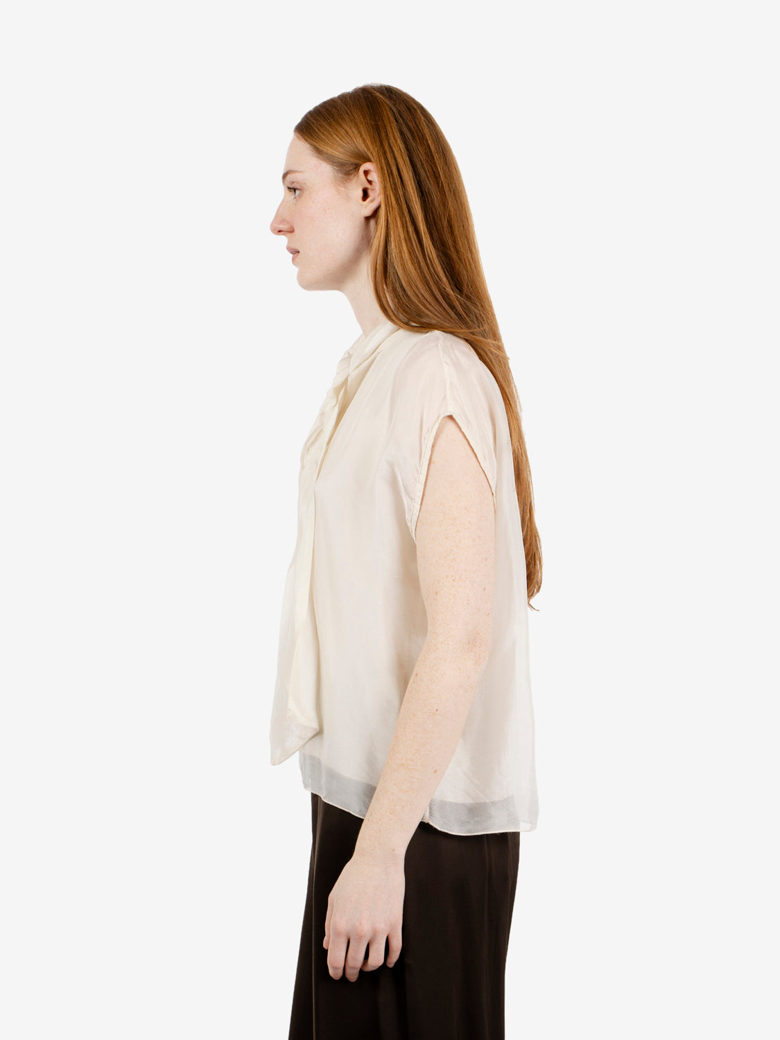 Blusa senza maniche con fiocco antique