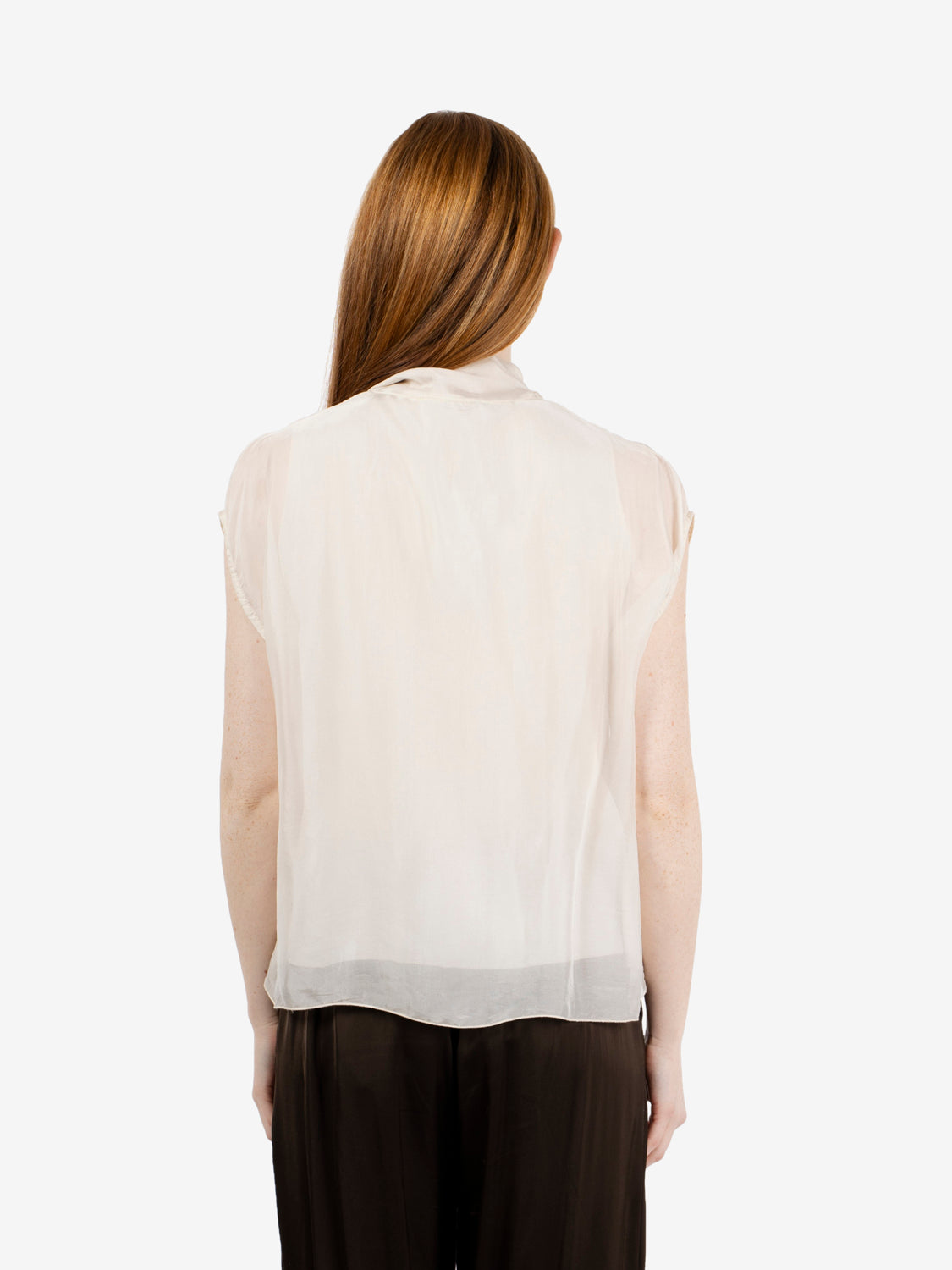Blusa senza maniche con fiocco antique