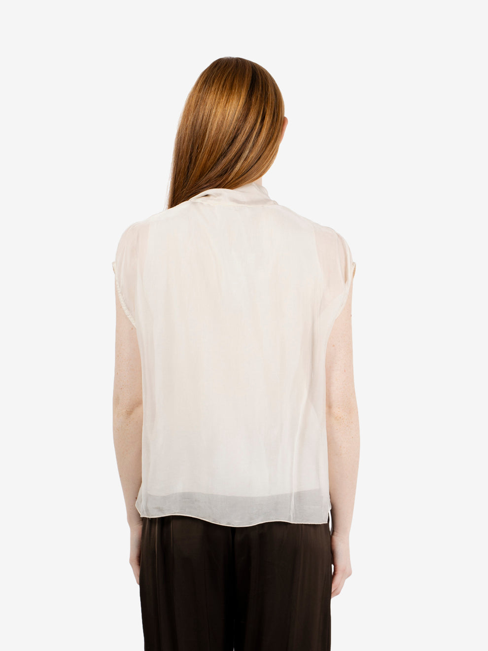 Blusa senza maniche con fiocco antique