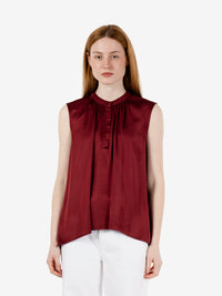 Blusa senza maniche in raso india