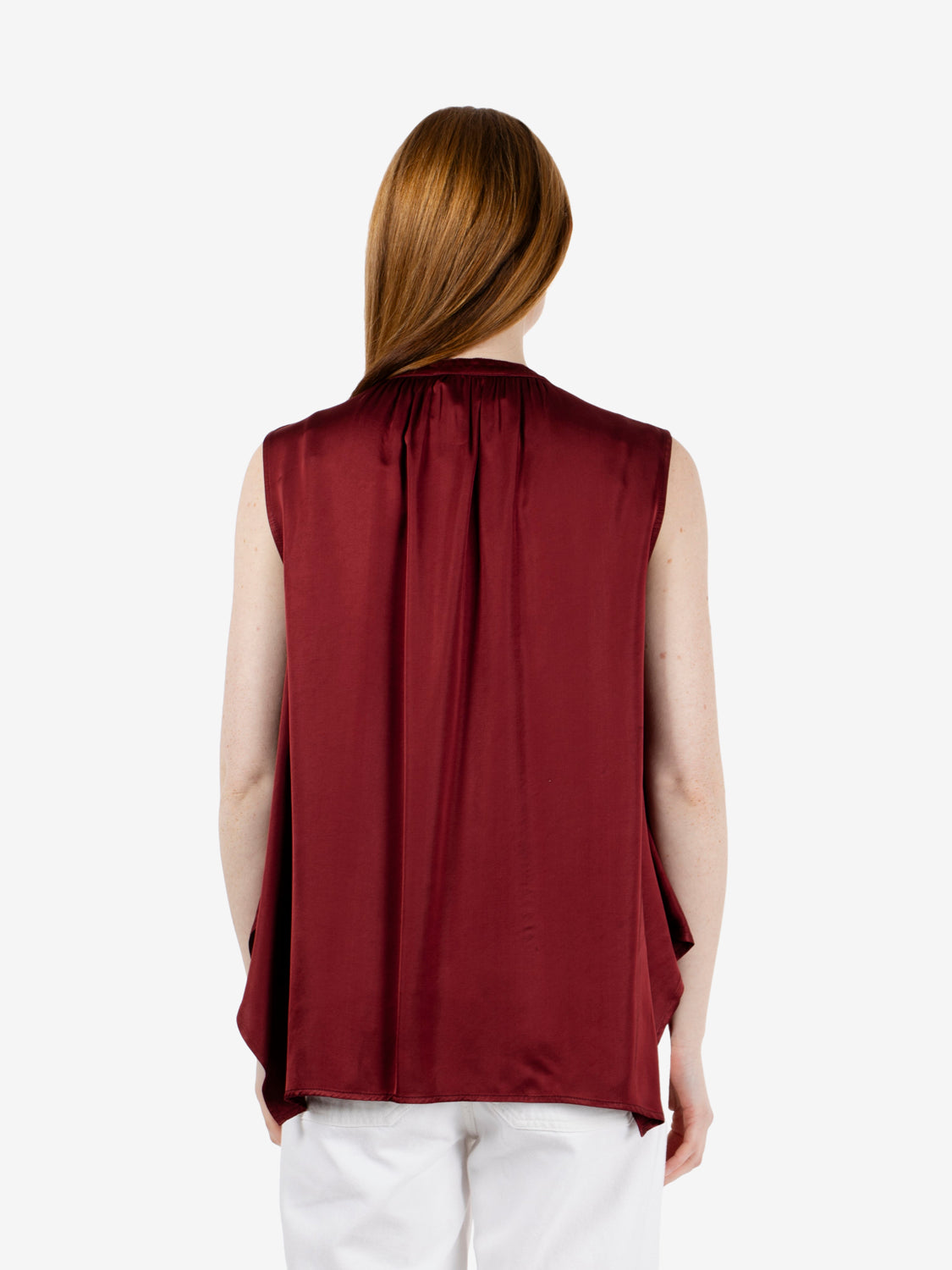 Blusa senza maniche in raso india