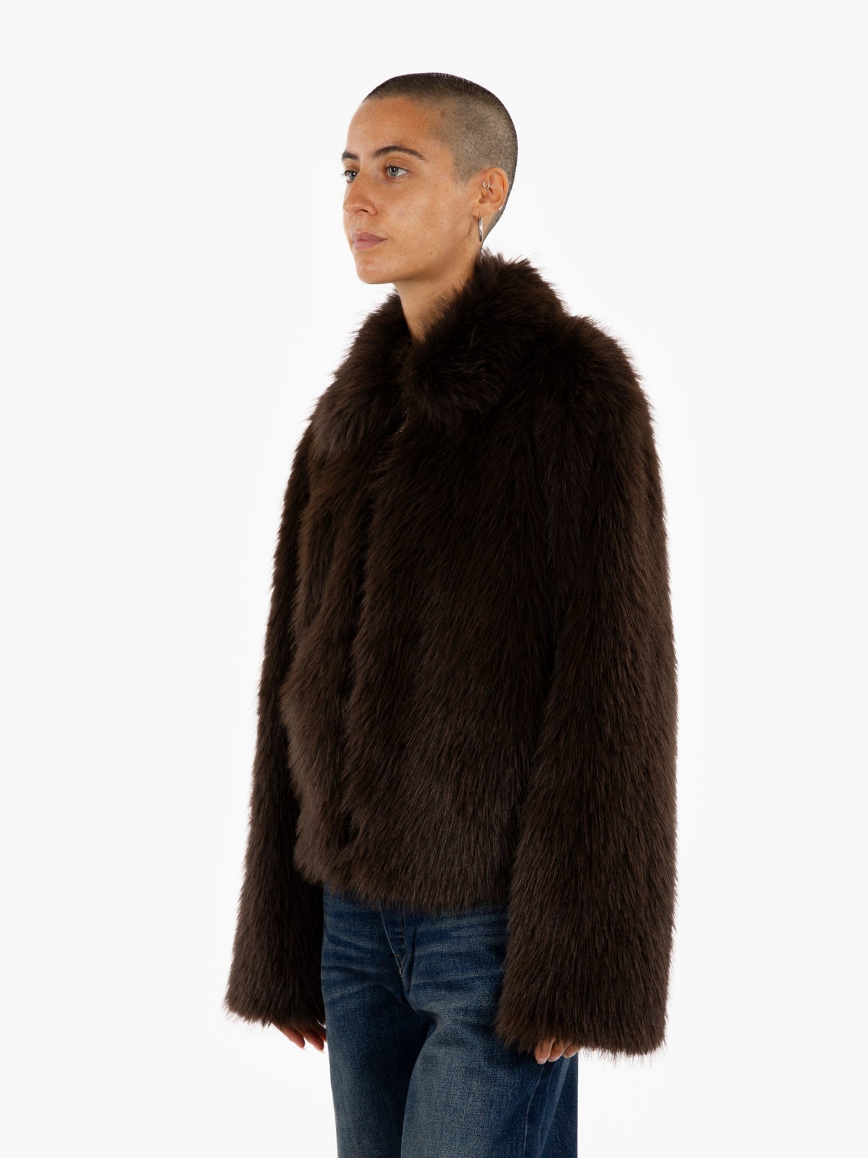 Bomber in ecopelliccia moro