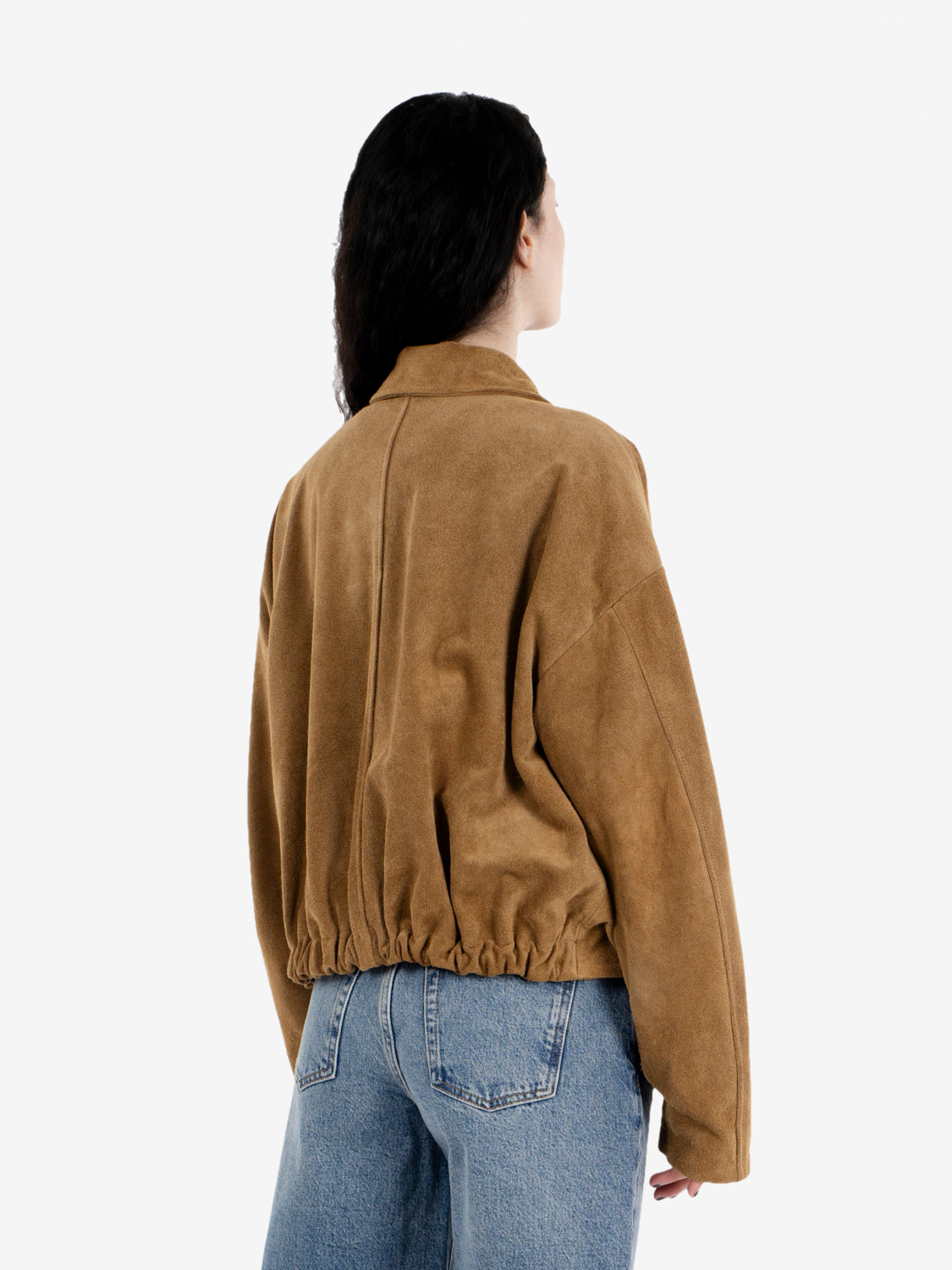 Bomber in suede miele
