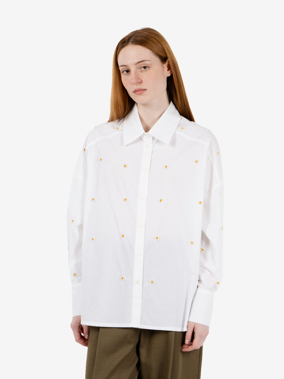 Camicia con margherite bianca