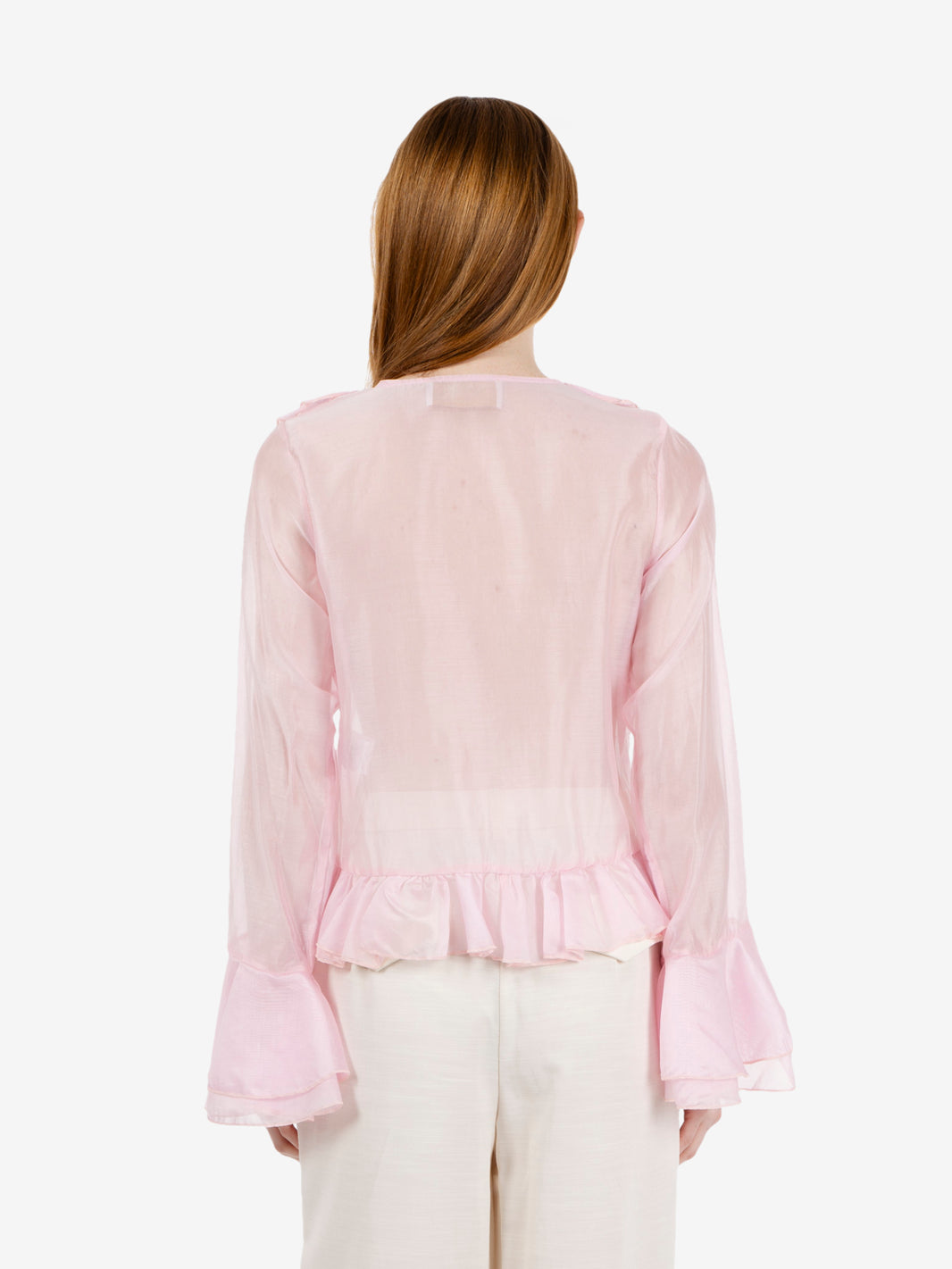 Pink ruffle shirt