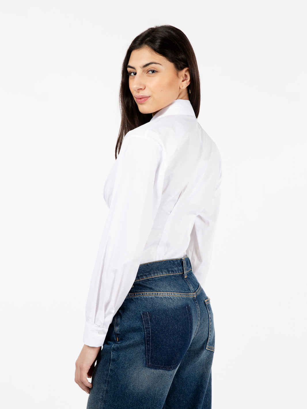 Camicia crop bianca