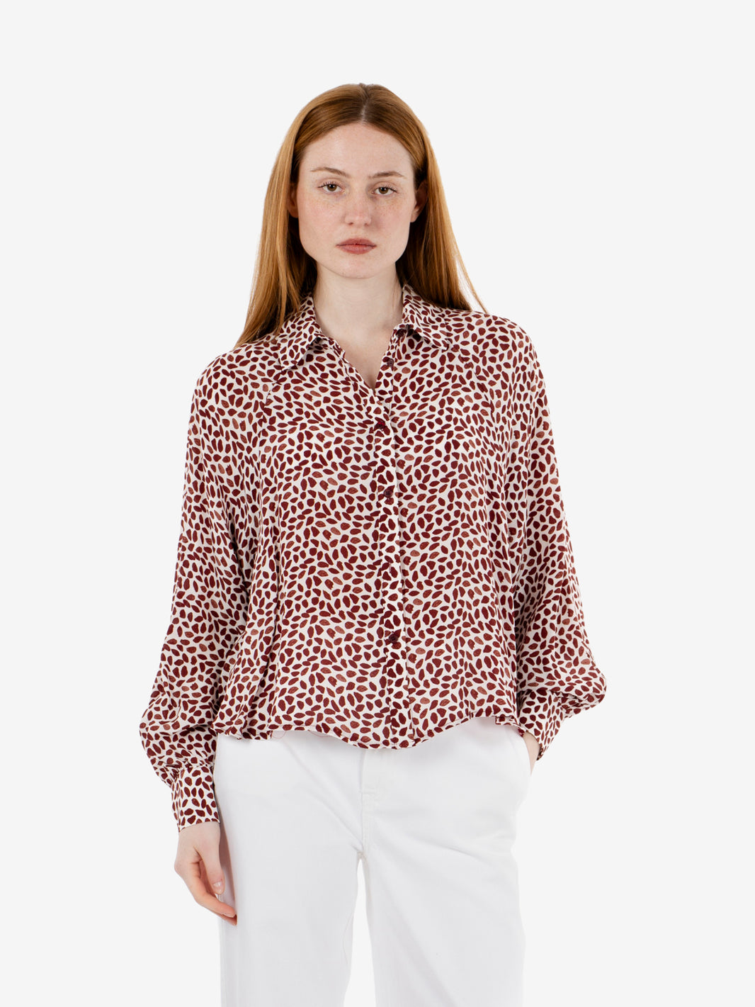 Rust balloon sleeve shirt