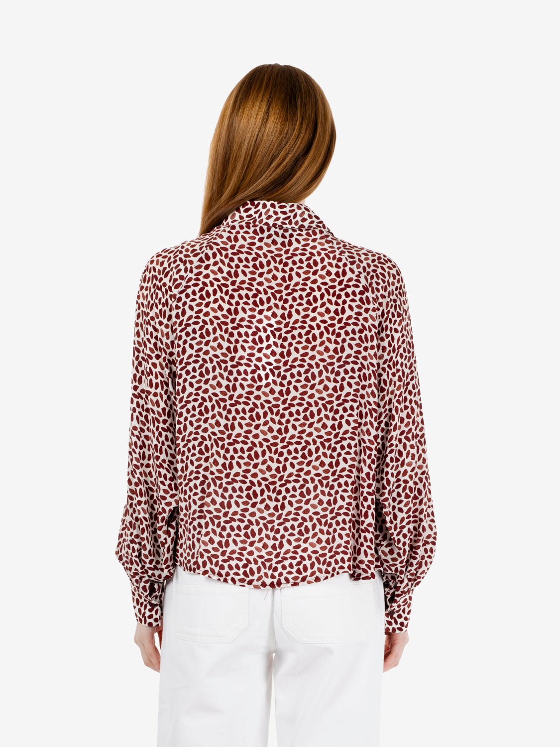 Camicia manica a palloncino ruggine