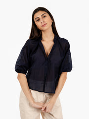 KAOS - Camicia scollo a V blu