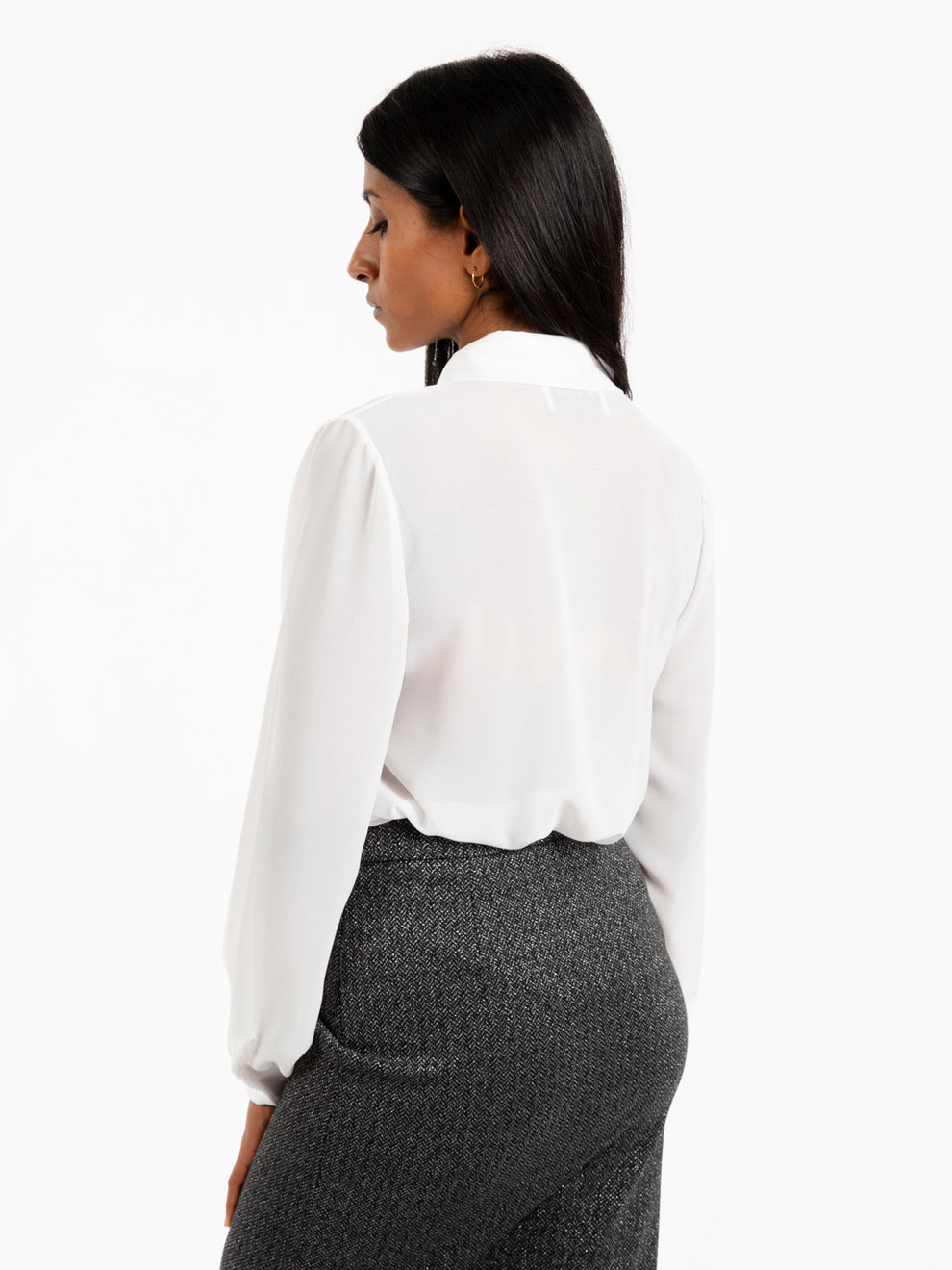 Camicia semitrasparente bianca