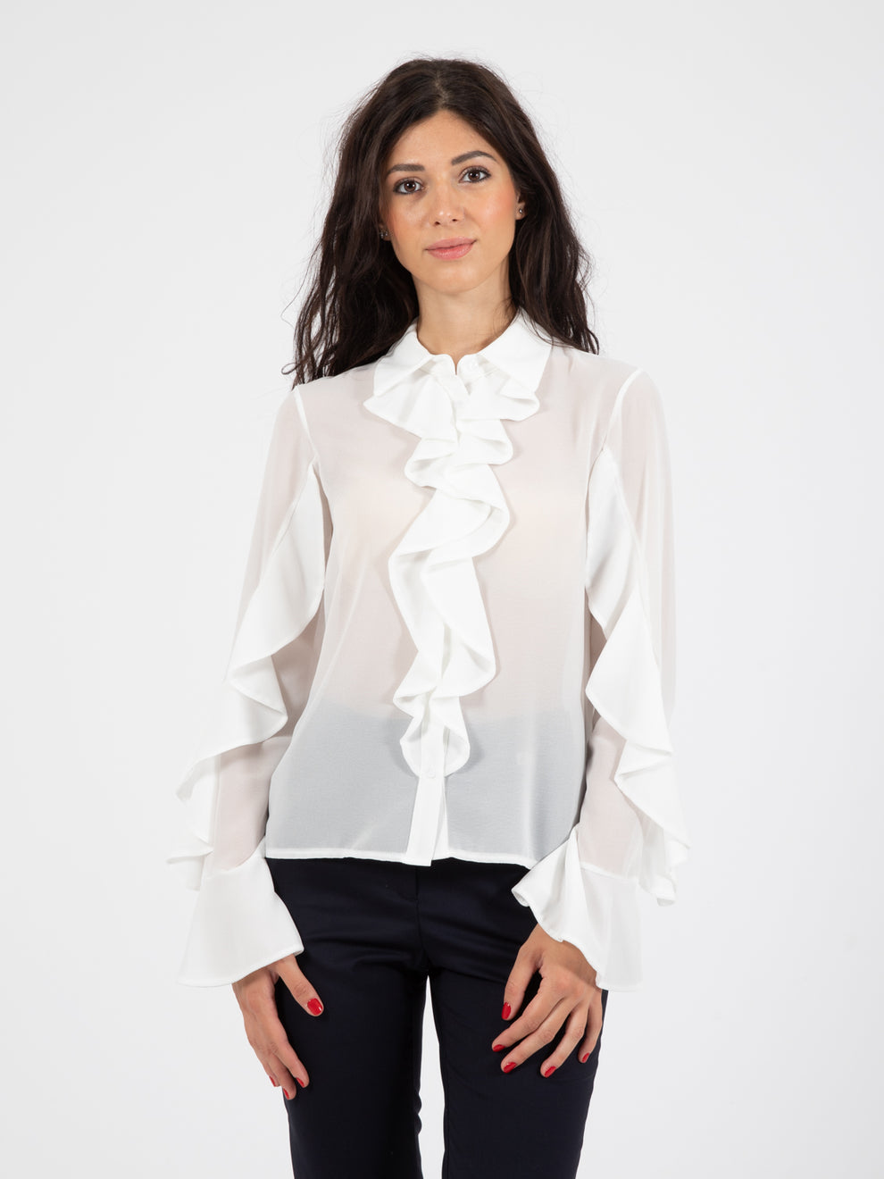 Camicia volant bianco
