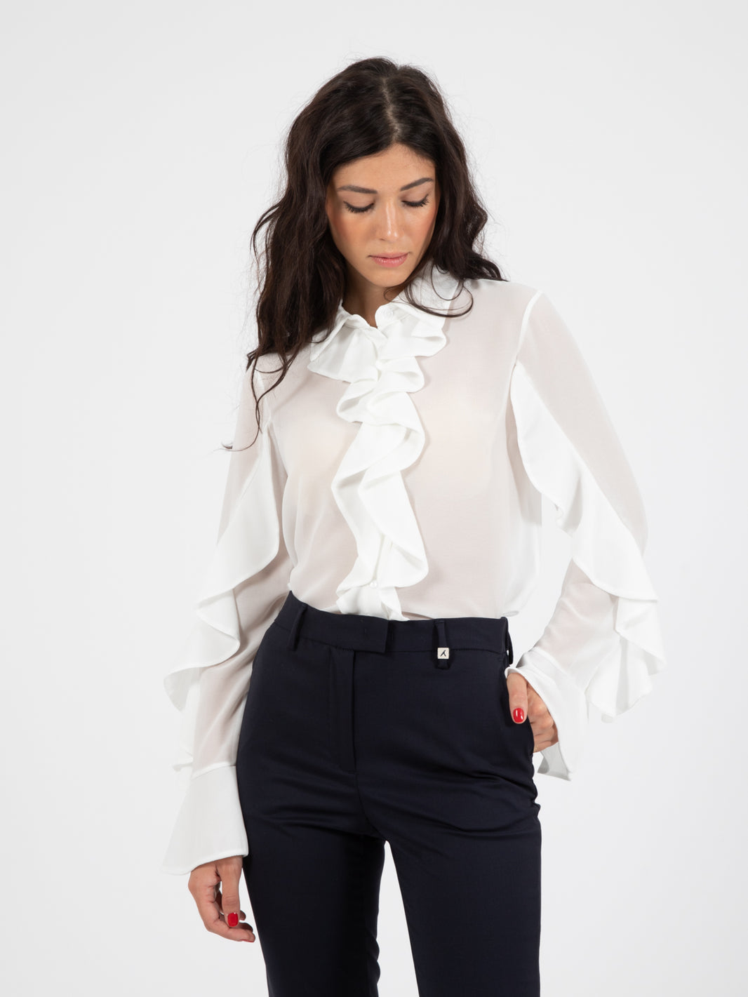 Camicia volant bianco