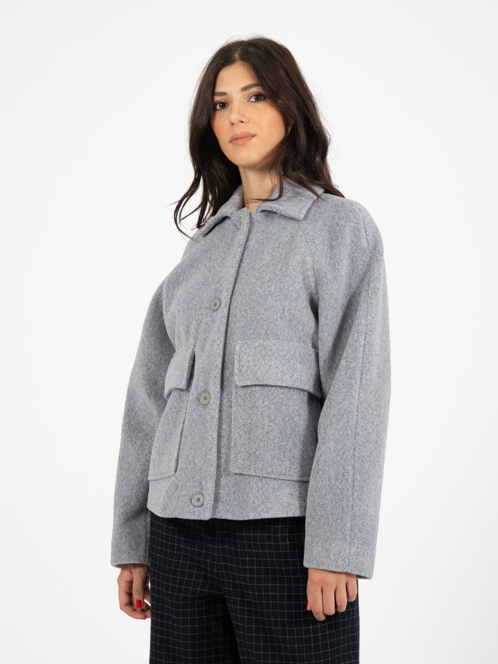 Cappotto corto grigio