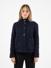 KAOS - Cappotto corto mohair blu