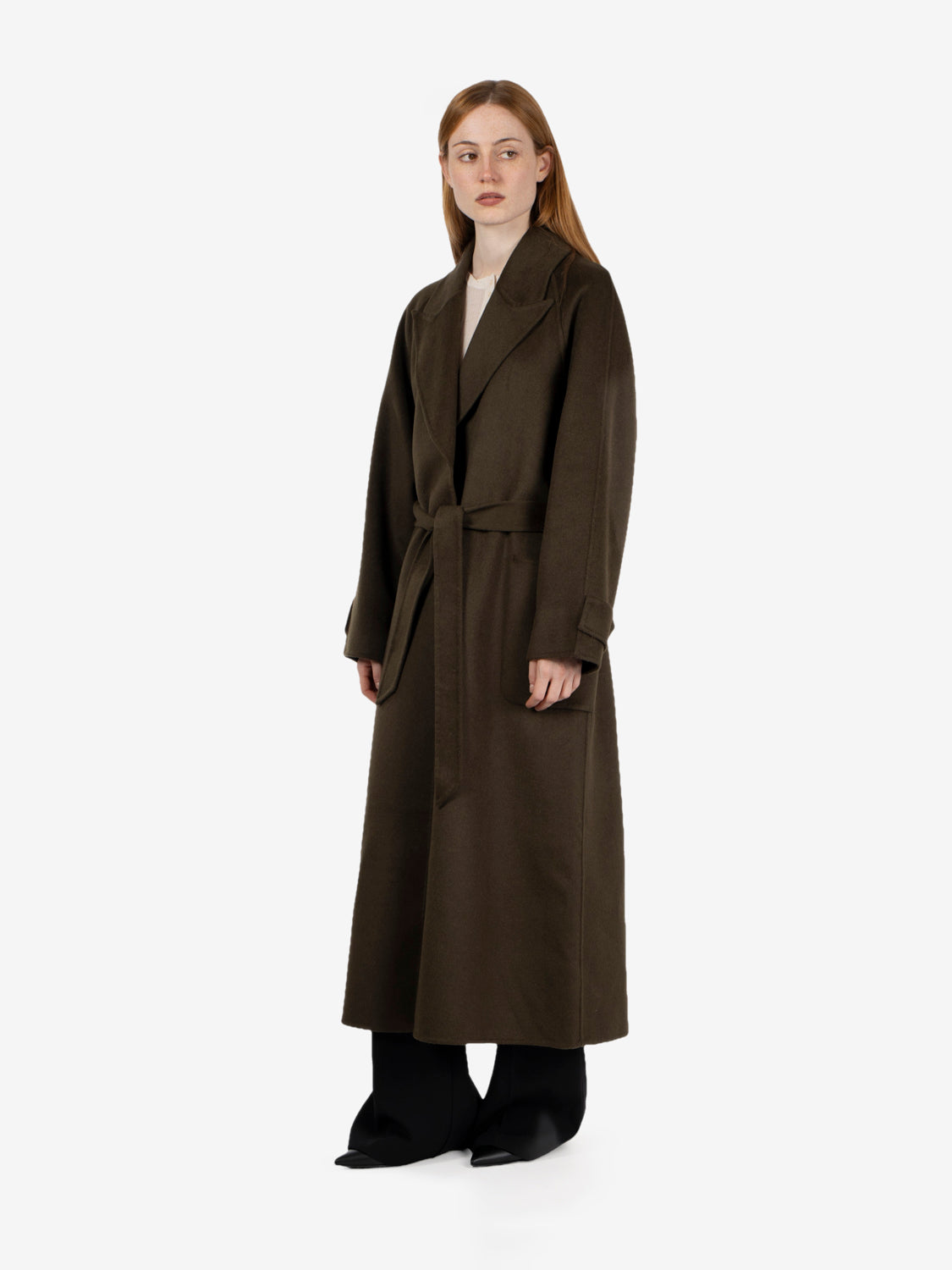 Cappotto lungo con fusciacca forest