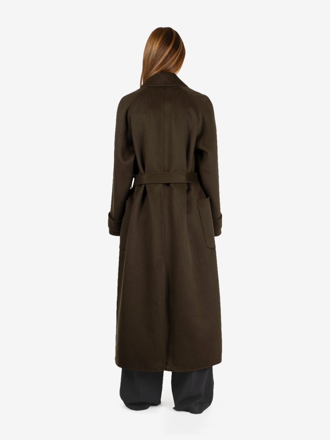 Cappotto lungo con fusciacca forest