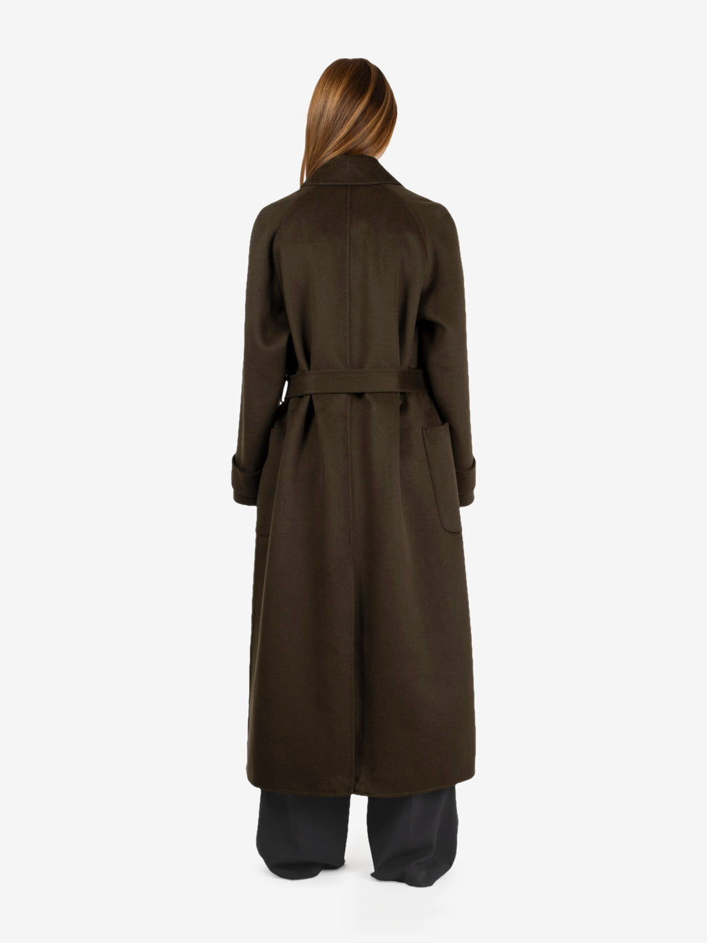 Cappotto lungo con fusciacca forest