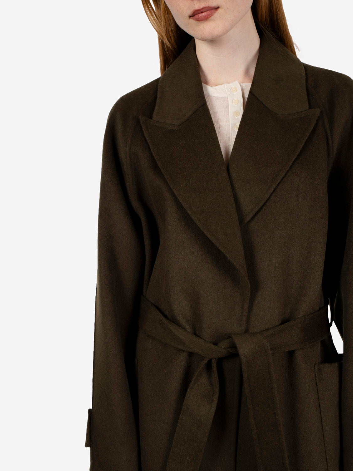 Cappotto lungo con fusciacca forest