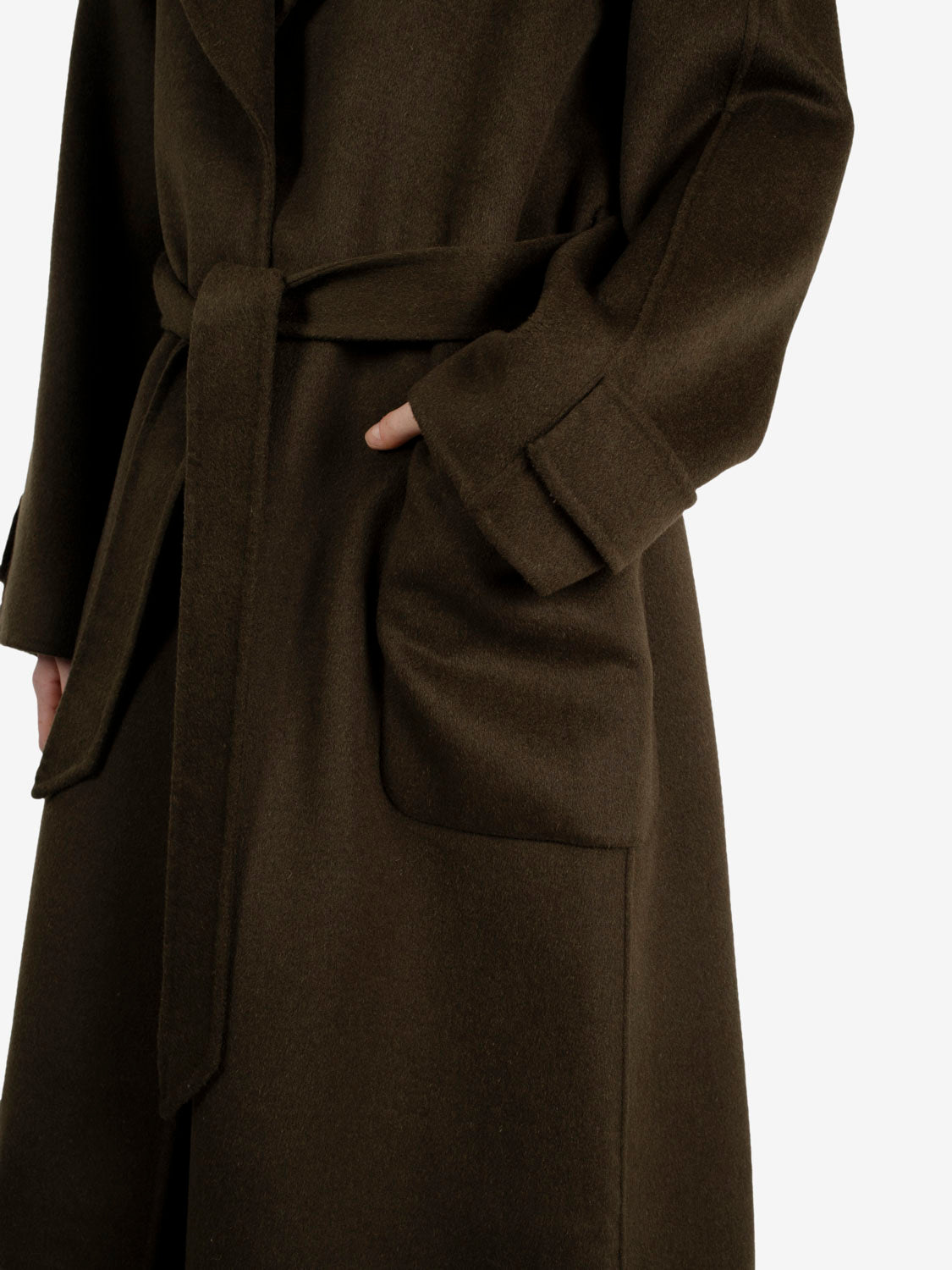 Cappotto lungo con fusciacca forest