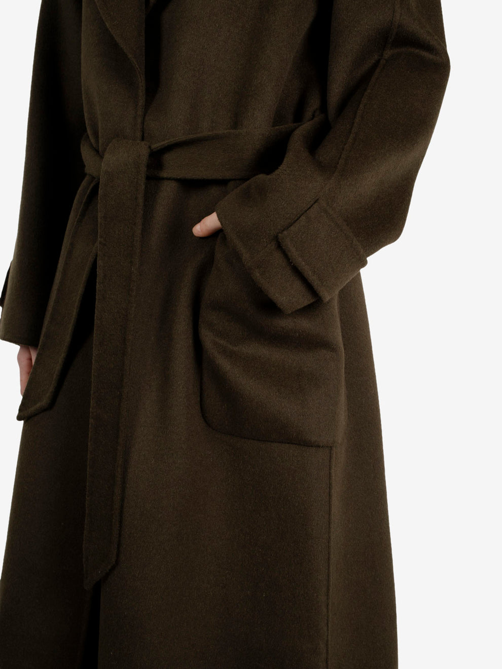 Cappotto lungo con fusciacca forest