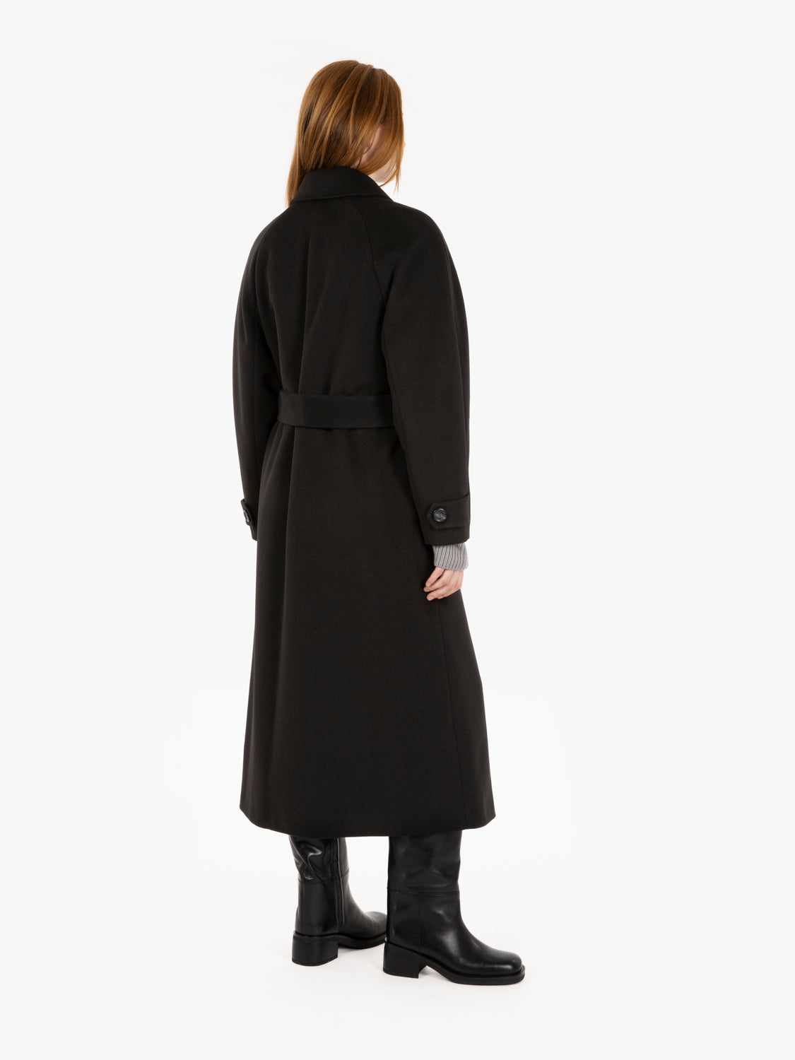 Long coat with black sash