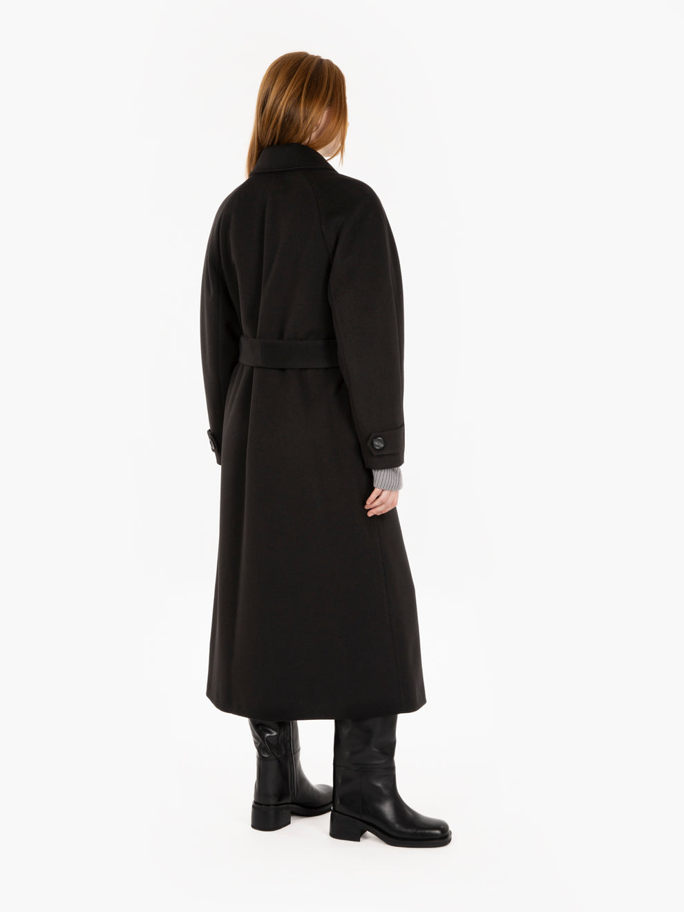 Long coat with black sash