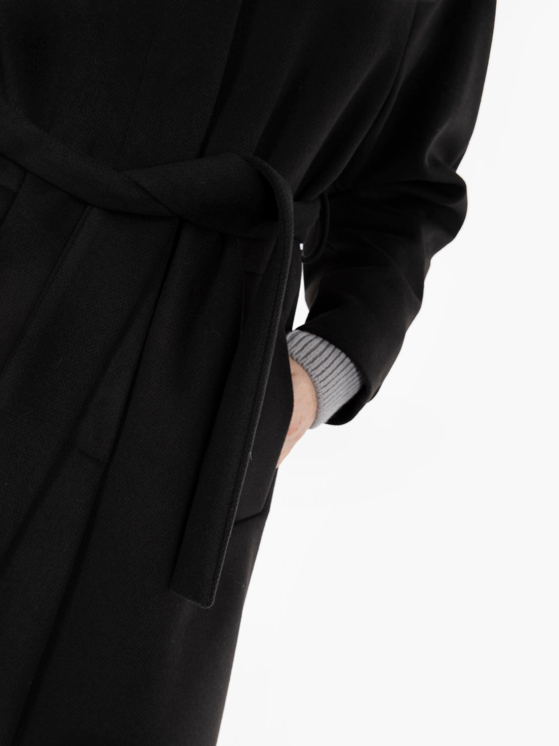 Long coat with black sash