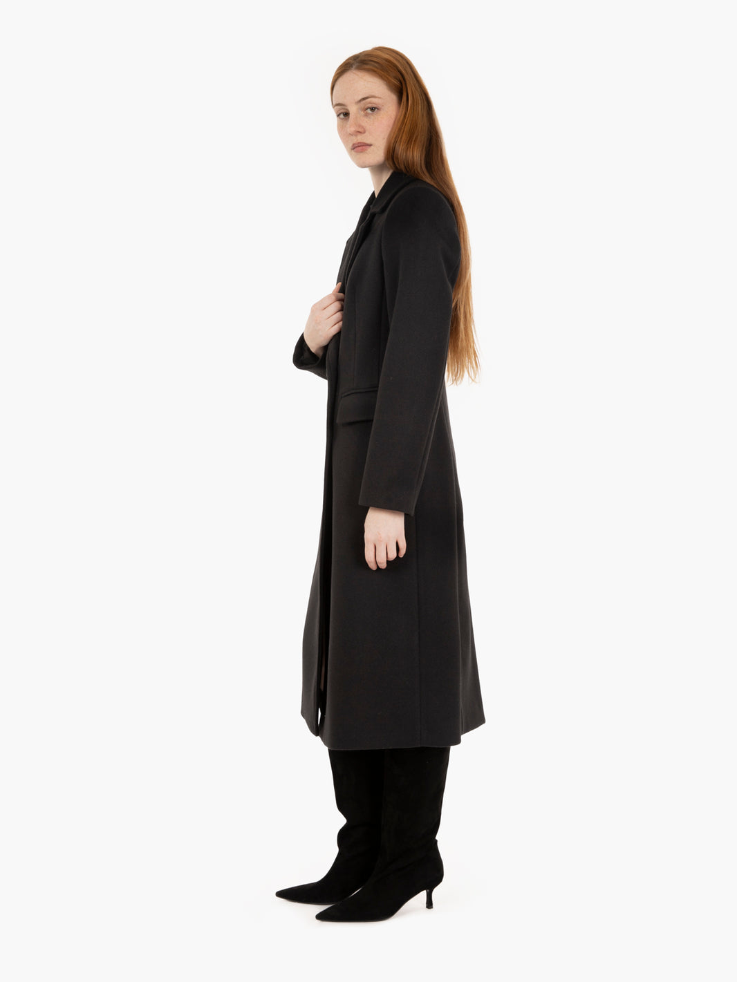 Cappotto lungo doppiopetto nero
