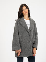 KAOS - Cappotto ovetto mohair grigio