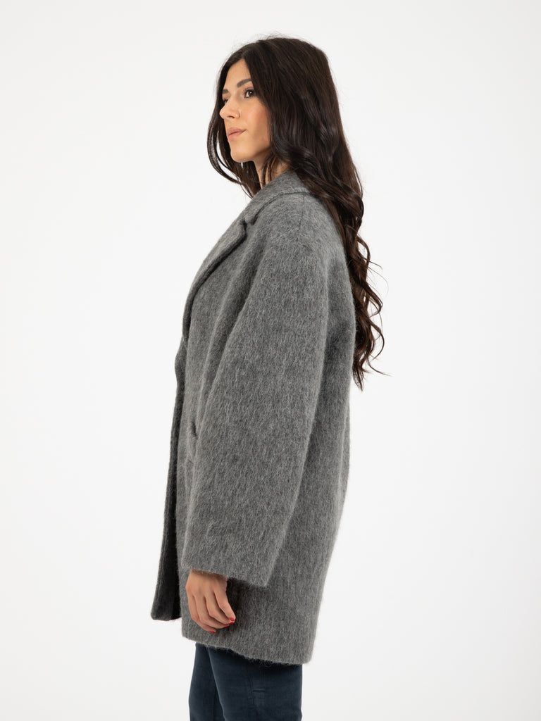 KAOS - Cappotto ovetto mohair grigio