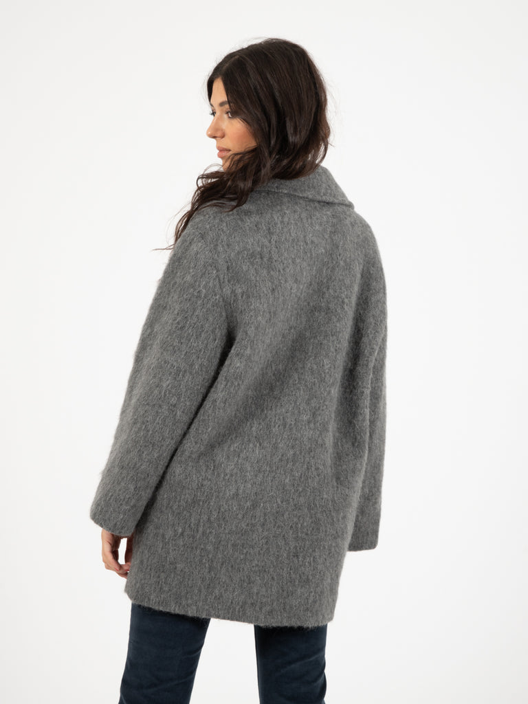 KAOS - Cappotto ovetto mohair grigio