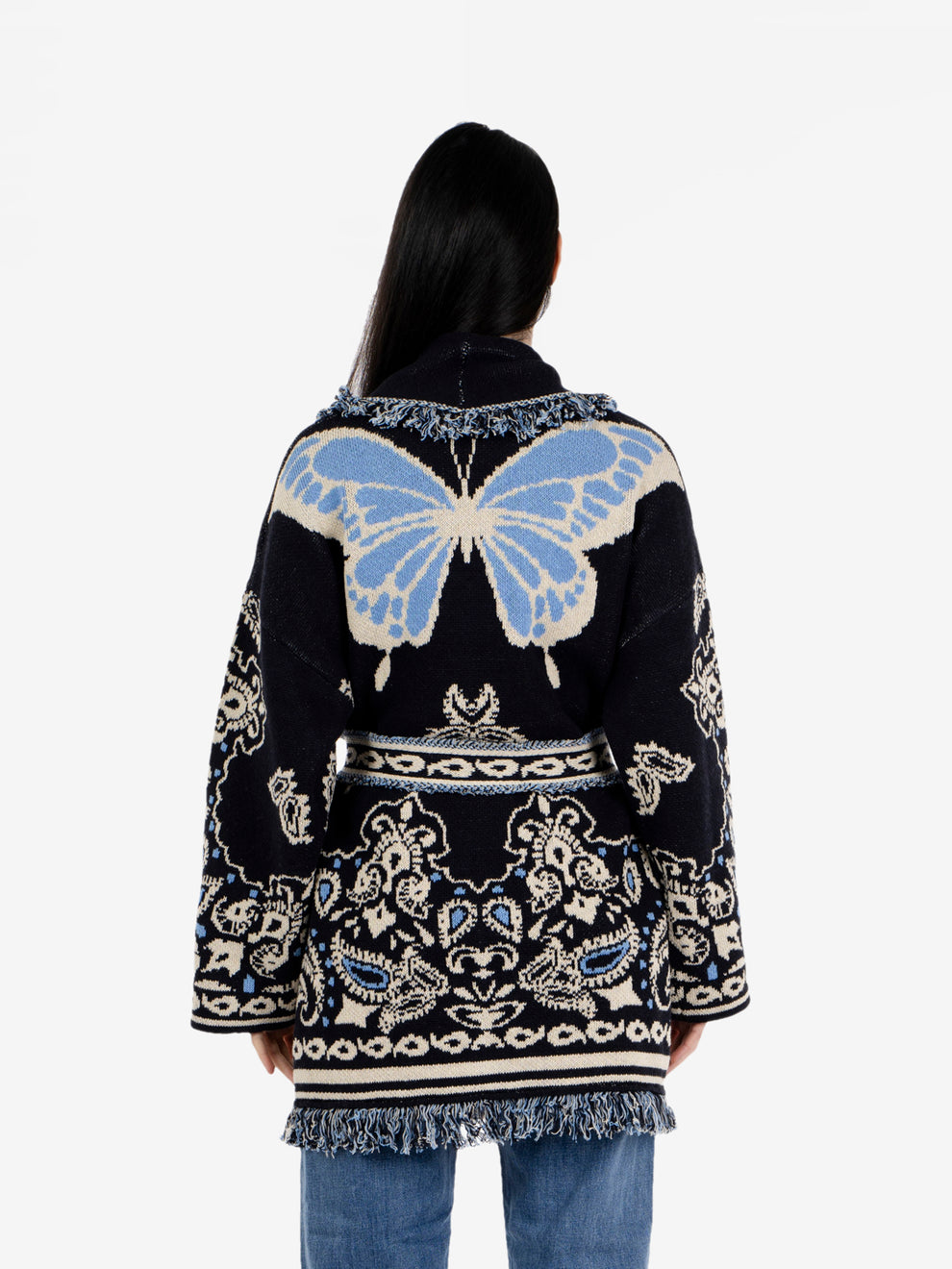 Cardigan con fusciacca blu